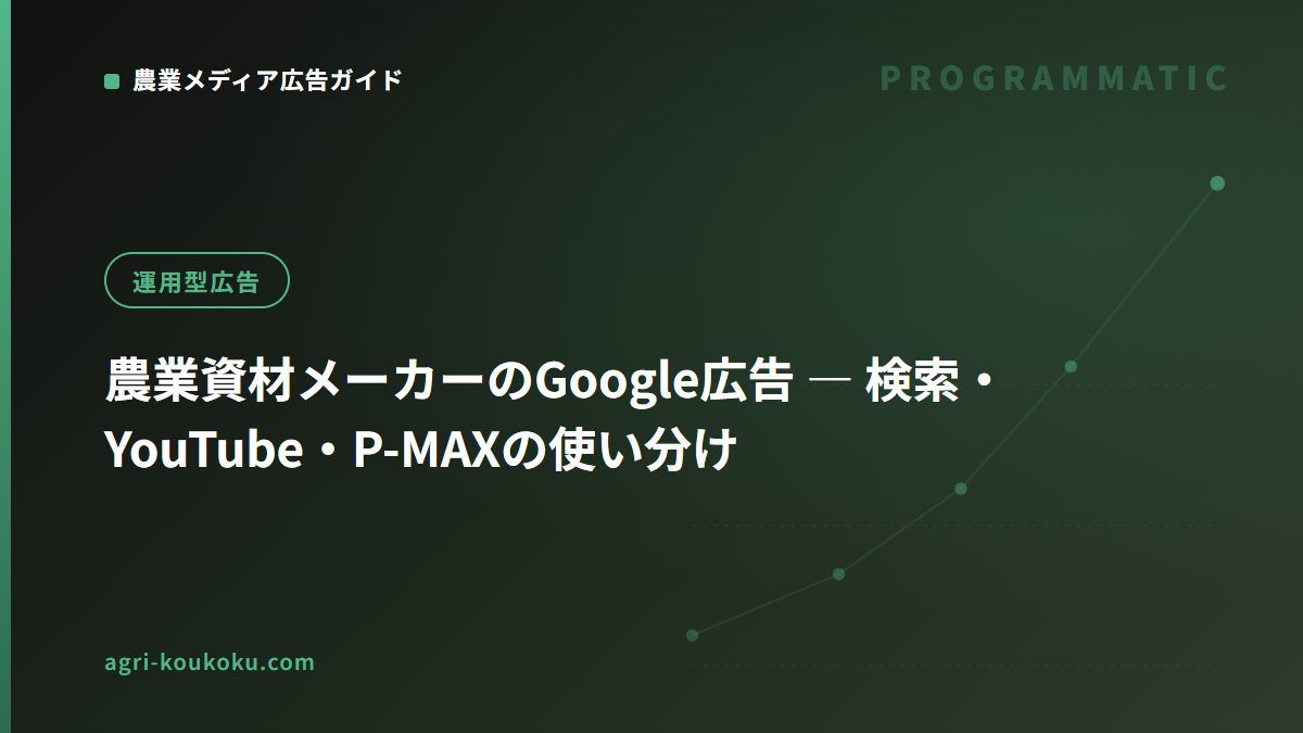 農業資材メーカーのGoogle広告 ― 検索・YouTube・P-MAXの使い分け