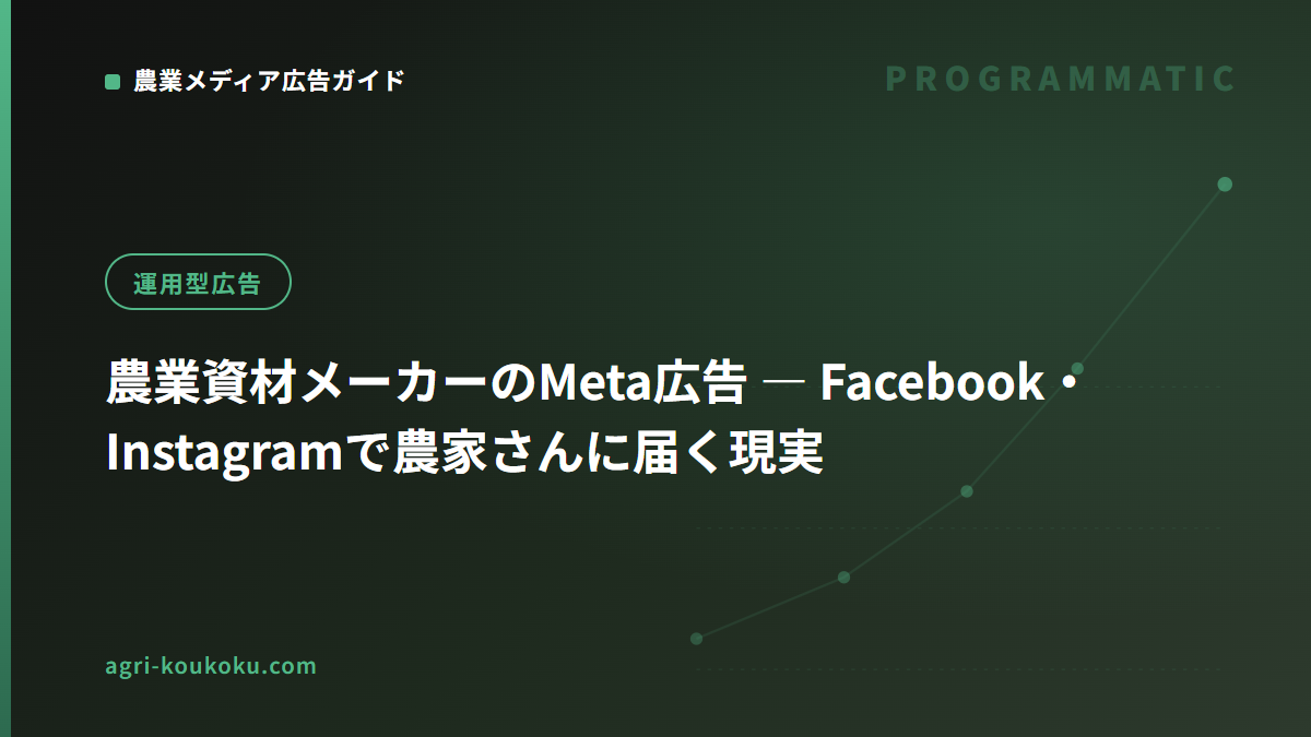 農業資材メーカーのMeta広告 ― Facebook・Instagramで農家さんに届く現実