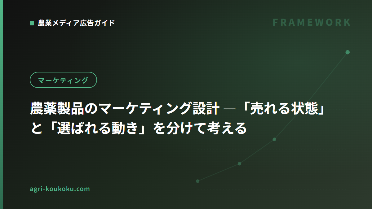 農薬製品のマーケティング設計 ― 「売れる状態」と「選ばれる動き」を分けて考える